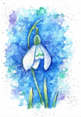Snowdrop A6 Watercolour Print